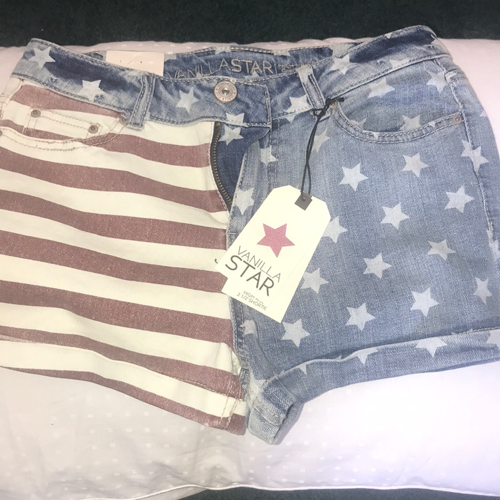 American flag jean shorts